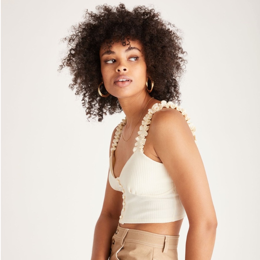 New | Backyard Roses | Dacey Ruffle Tank Top Small - Picture 5 of 7